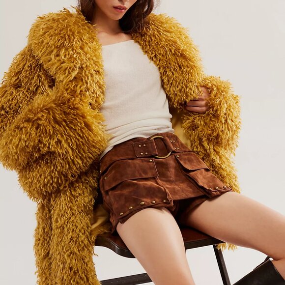 Free People Jackets & Blazers - Free People Stargazer Fur Jacket in Fall Leaf Size L